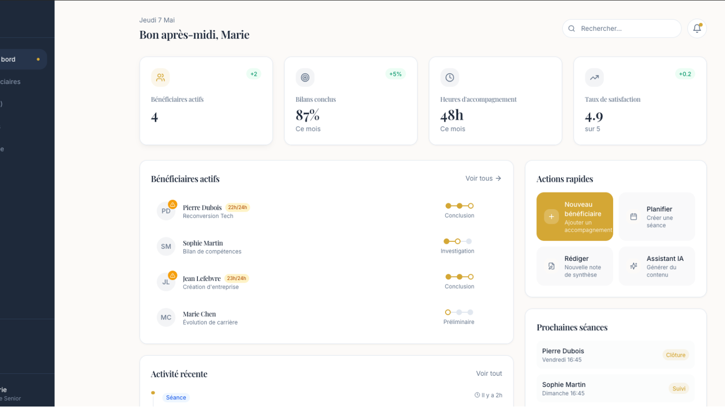 Kintsugi Digital — Formation · Bilans de compétences