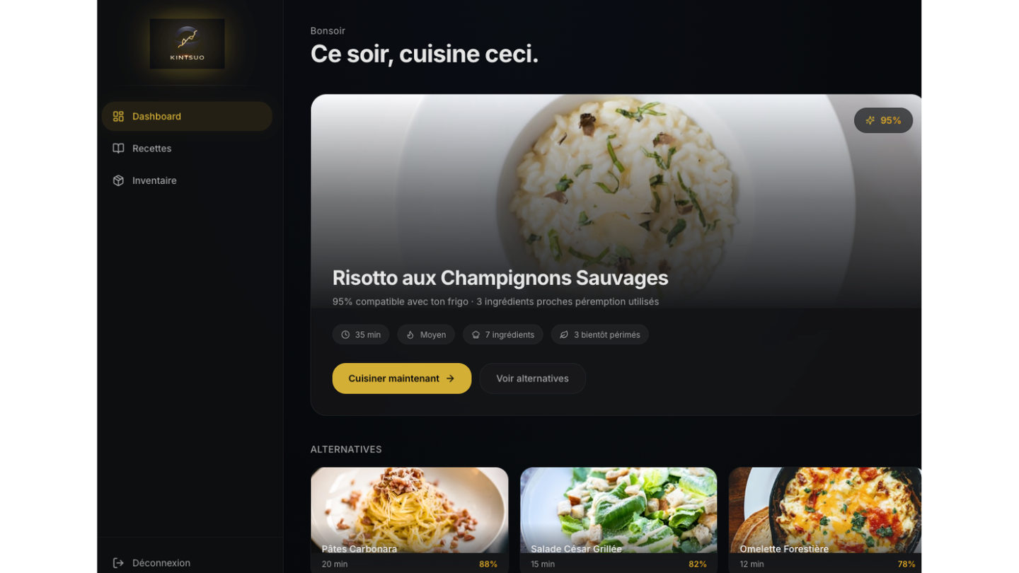 Kintsuo — Lifestyle · IA culinaire